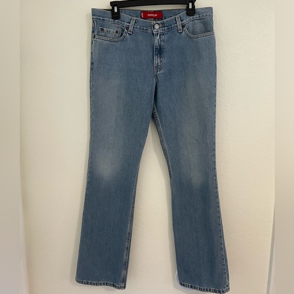 Y2K Levi’s 518 Superlow Medium Wash Bootcut Blue Denim Jeans 13/29 LONG - Picture 1 of 6